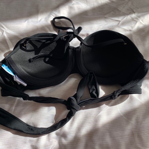 Black Bandeau Bikini Top - M - Picture 2 of 3